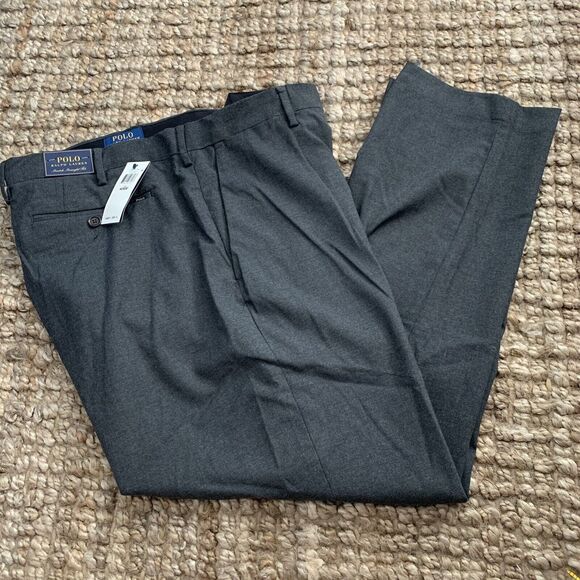 POLO Ralph Lauren Dress Pants Mens 40x30 Stretch Straight Fit Grey Heather $98 - Picture 5 of 9